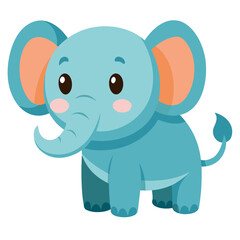 Naklejka premium Toy elephant cartoon object on a white background vector illustration