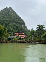 Temples near mountains in Thailand