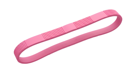 Pink Resistance Loop Band PNG. Floating elastic gym strap for fitness and strength training isolated. Durable latex exercise equipment for pilates, yoga, and home workouts or rehabilitation PNG