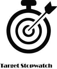 Target Stopwatch Icon &ndash; Precision Timer with Arrow Hitting Center