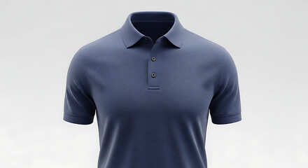 high-quality polo shirt mockup, smooth cotton texture, button and collar details visible, displayed on a mannequin with soft lighting to emphasize fabric depth, clean white background--v 6.1 --ar 16:9