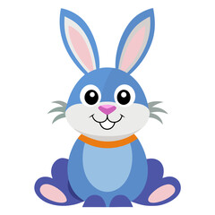 Obraz premium Easter bunny cartoon object on a white background vector illustration