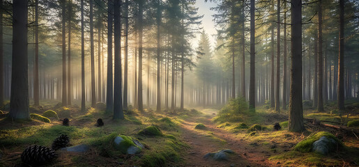 sunrise in the forest