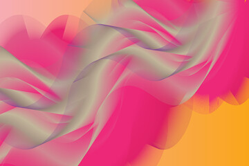 Vibrant abstract flowing lines and waves in pink and orange gradient background