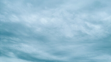 Overcast sky background with dramatic gray and white storm clouds.