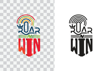 Vibrant &ldquo;Roar N Win&rdquo; Mnemonic Logo Design