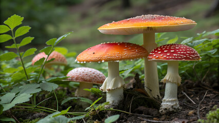 mushrooms in the forest