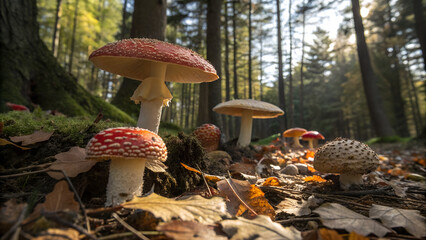 mushrooms in the forest