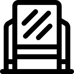 mirror line icon. Clean and minimalist vector icon for websites, mobile apps, presentations, and logos. Fully scalable and customizable for any project.