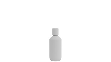3D Render a white bottle with a white cap on a white background