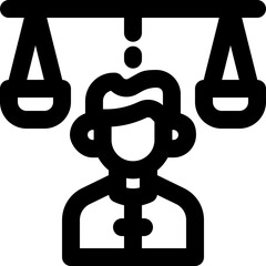 ethics line icon. Clean and minimalist vector icon for websites, mobile apps, presentations, and logos. Fully scalable and customizable for any project.