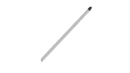 3D Render a white pencil with a black tip on a white surface