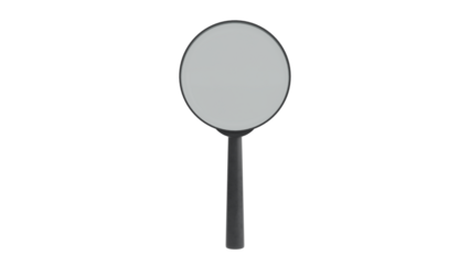 3D Render a black magnifying mirror on a white background