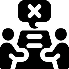 Obraz premium dispute glyph icon. Strong and solid vector icon for websites, mobile interfaces, presentations, and visual branding. High quality and easy to edit.