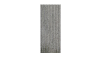 3D Render a gray wooden door with a white background