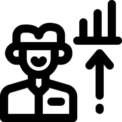 profile growth line icon. Clean and minimalist vector icon for websites, mobile apps, presentations, and logos. Fully scalable and customizable for any project.