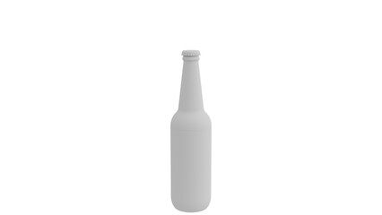 3D Render a white bottle with a black cap on a white background