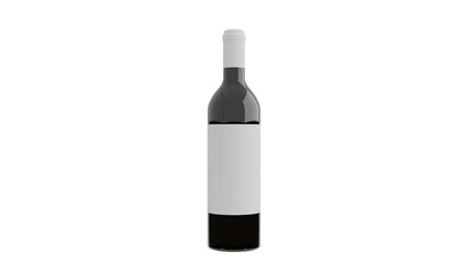 3D Render a bottle of wine with a blank label
