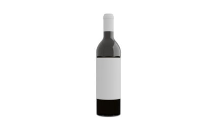 3D Render a bottle of wine with a blank label