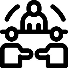 mediator line icon. Clean and minimalist vector icon for websites, mobile apps, presentations, and logos. Fully scalable and customizable for any project.