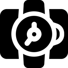watch glyph icon. Strong and solid vector icon for websites, mobile interfaces, presentations, and visual branding. High quality and easy to edit.