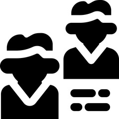 staff glyph icon. Strong and solid vector icon for websites, mobile interfaces, presentations, and visual branding. High quality and easy to edit.