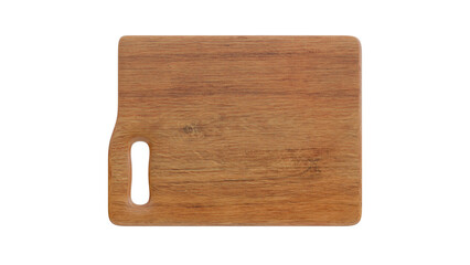 3D Render a wooden cutting board with a handle on a white background