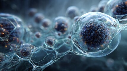 A Vivid Exploration of Cellular Structures and Their Intricate Biological Interactions in a Dynamic Microenvironment