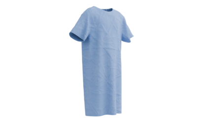 3D Render a blue dress hanging on a clothes rack