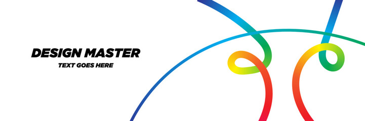 Gradient Color Line Shapes on White &ndash; Abstract Curved Vector Elements for Patterns and Posters