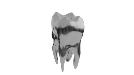 3D Render a tooth with a toothbrush on it