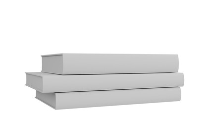 3D Render three white boxes stacked on top of each other