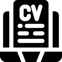 cv glyph icon. Strong and solid vector icon for websites, mobile interfaces, presentations, and visual branding. High quality and easy to edit.