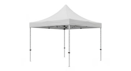 White pop up canopy tent isolated on transparent background