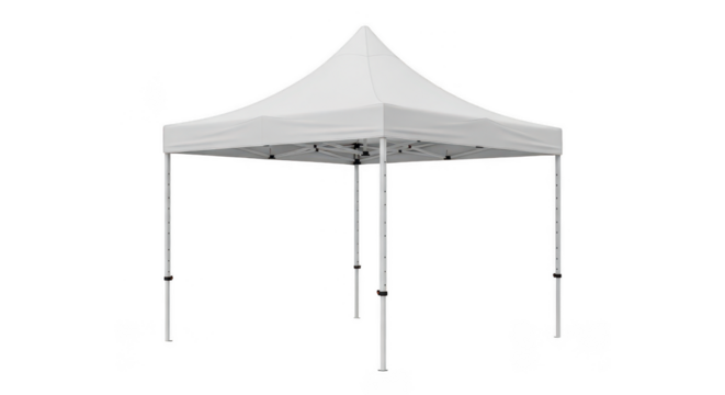 White pop up canopy tent isolated on transparent background