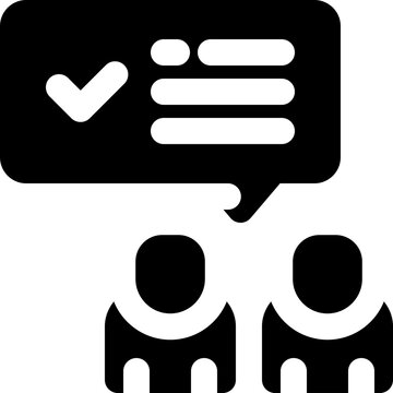 negotiation glyph icon. Strong and solid vector icon for websites, mobile interfaces, presentations, and visual branding. High quality and easy to edit.