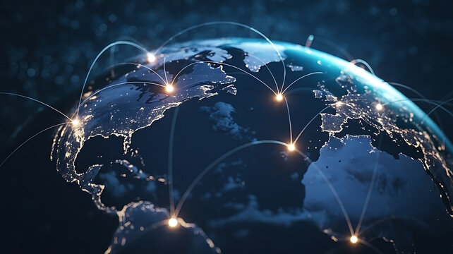 Artificial intelligence or AI of futuristic technology concept, Lightbulb on table with finger point on top, Internet of Things, futuristic innovation, smart communication network.