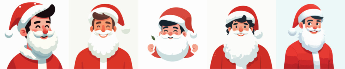 vector of young men in Christmas costumes