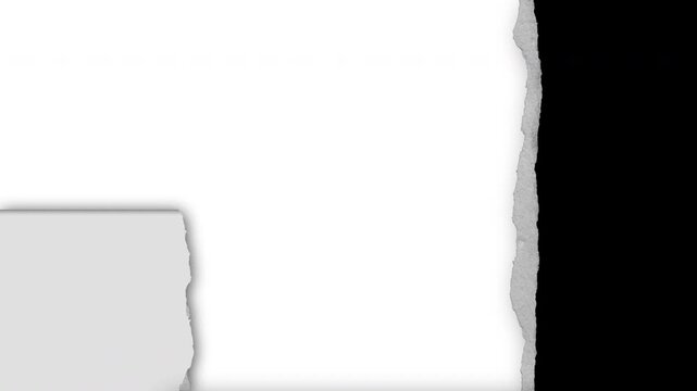 Torn paper transition vertically, Stop motion style, mask black and white. torn paper texture background. Perfect for video transition, web opening and screen animation. 4k video.
