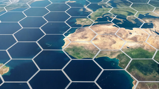 The planet Earth is divided into cells