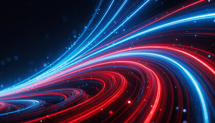 Swirling Red And Blue Light Trails abstract speed