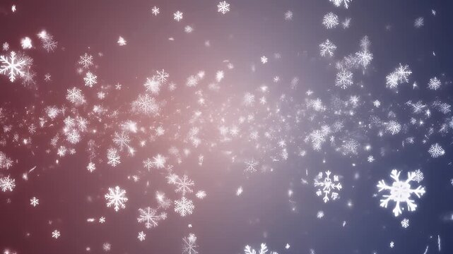 Beautiful winter scene with falling snowflakes and glowing bokeh lights. - Powered by Adobe