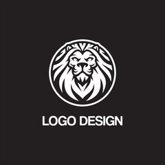 lion head logo design template