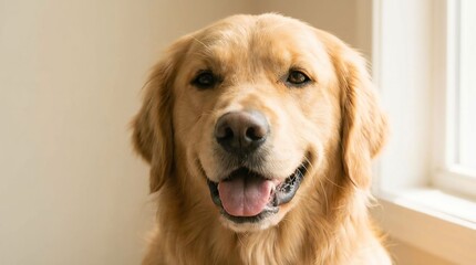A Joyful Dog in a Cozy Indoor Setting, Captured in Natural Light