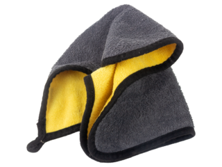 Yellow cleaning cloth, isolated object on white background