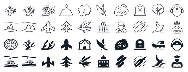 War and military excellent icons collection in two different styles
