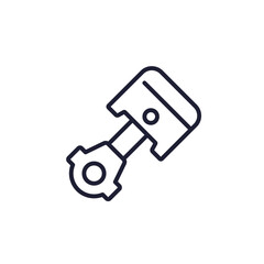 piston icon, engine part line pictogram