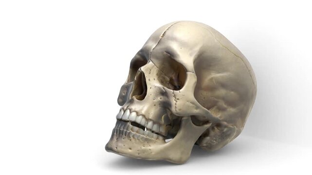 human skull on white background