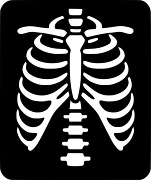 X-Ray Silhouette Vector, Minimal Black Icon for Medical, Radiology and Healthcare Illustration
