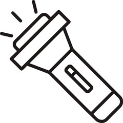 Flashlight Line Icon vector illustration on white background